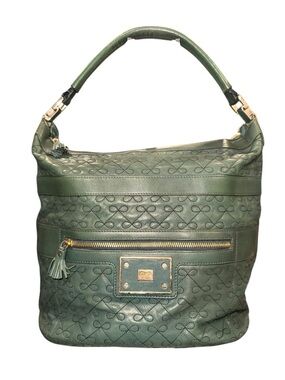 Anya Hindmarch Green Quilted Leather Hobo Bag with Tassel